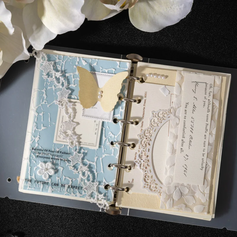 10 시트 레트로 3D 릴리프 미적 공예 종이 크리 에이 티브 핸드북 콜라주 DIY Scrapbooking 재료 배경 장식 종이