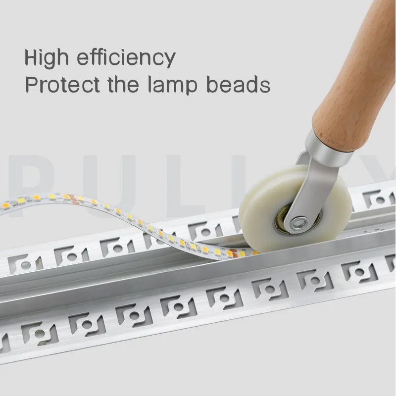 Tira de luces Led COB, herramienta de rodillo de madera maciza de 6-8mm para lámpara de línea de perfil de aluminio, herramienta de fijación de