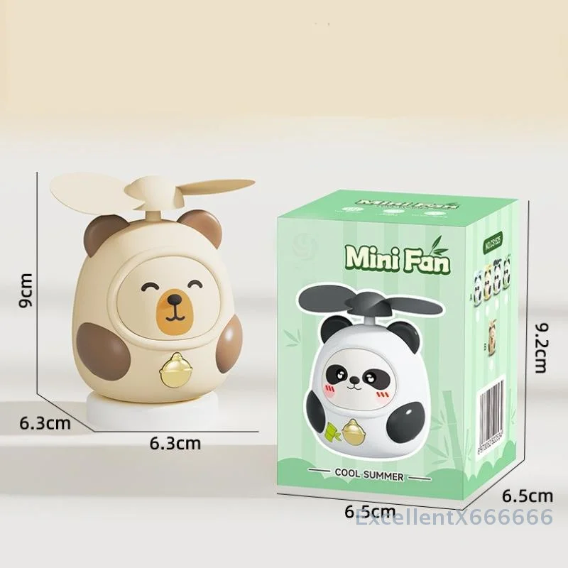 2025 Adorable Mini Capybara Portable Fan USB Rechargeable 2-Speed Hand Fan Perfect for Outdoor Travel Office Use