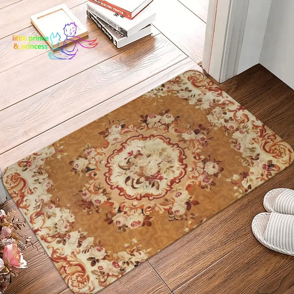 Aubusson Antique Tapestry Print Door Floor Bath Kitchen Mats Outdoor Boho French Flowers Doormat Toilet Entrance Carpet Rug