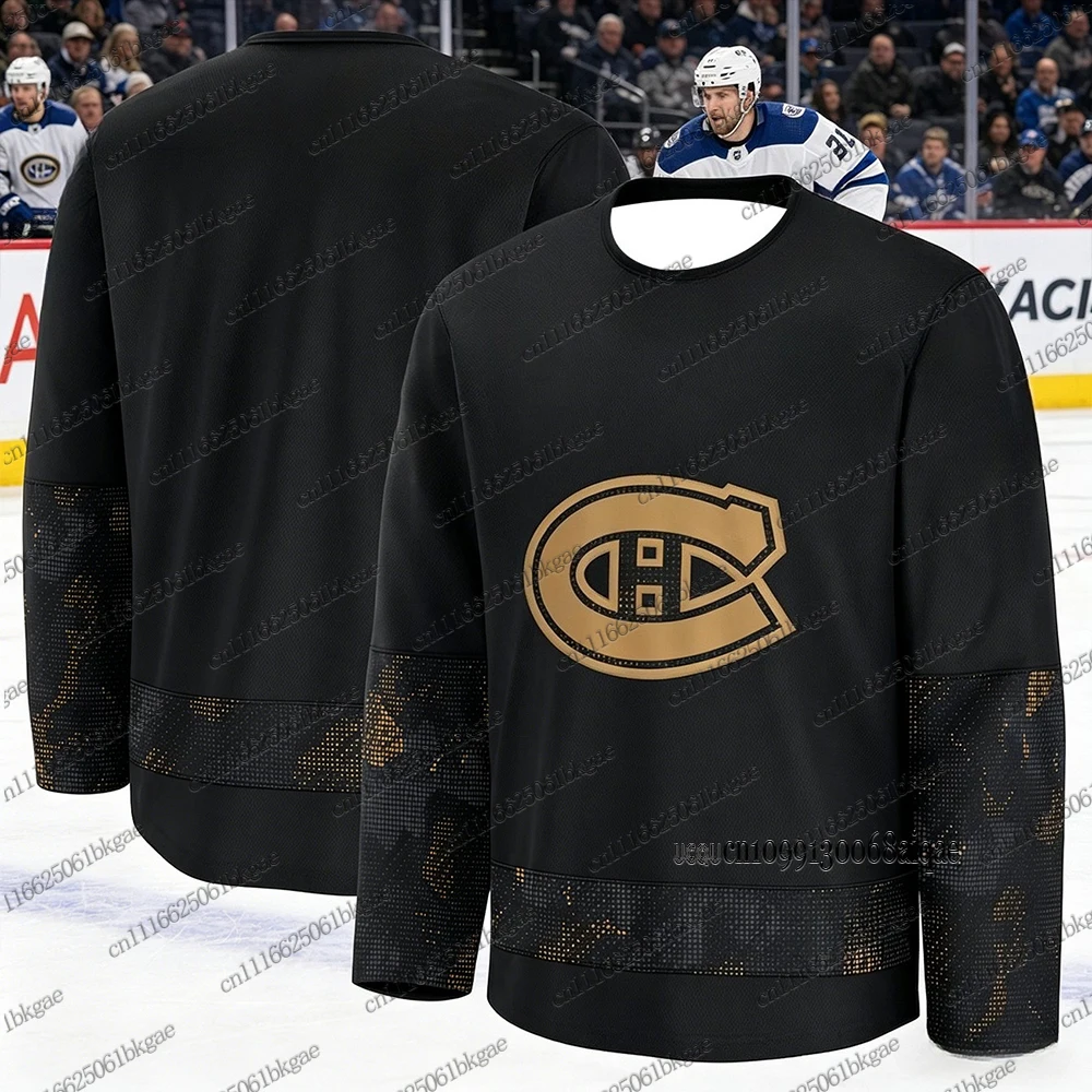 Autumn Winter New Hockey Jerseys For Men Montreal Canadiens Black and Gold Hockey Jersey Casual Sports Hockey Jersey Kids Jersey