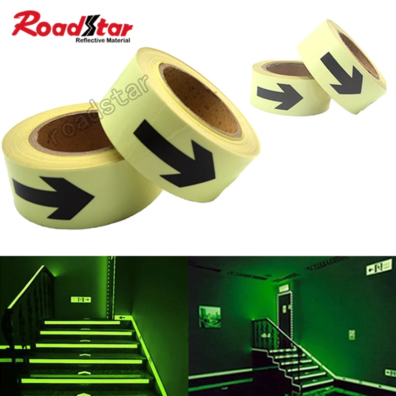 

Roadstar Luminous Tape 50mmX5m Green Glow In Dark Tape Wall Sticker Luminous Photoluminescent Tape Stage Home Decoration