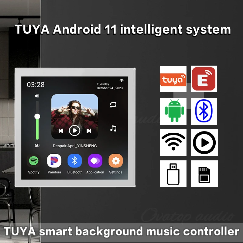 

Tuya Smart Home Wall Amplifier Android 11 Eshare WiFi Alexa Voice Control Remote Control Your Kinds of TUYA Smart Amplificador