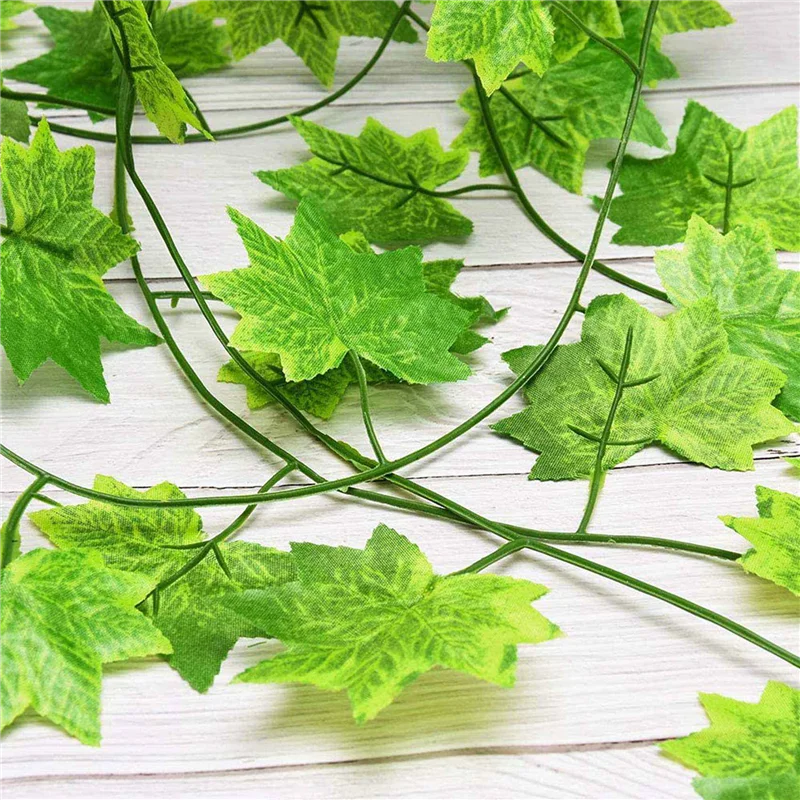 

ABSE-120 Pcs 7.5Ft Artificial Maple Leaves Hanging Vines, Fake Ivy Garland Hanging Plants