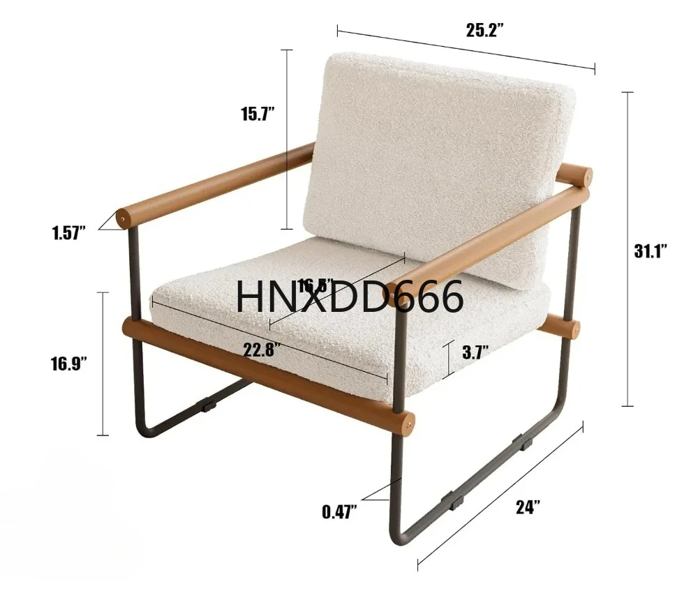 

Set of 2 Boucle Fabric Accent Chair, Modern Tufted Single Sofa for Bedroom, Upholstered Reading Comfy Armchair for Living