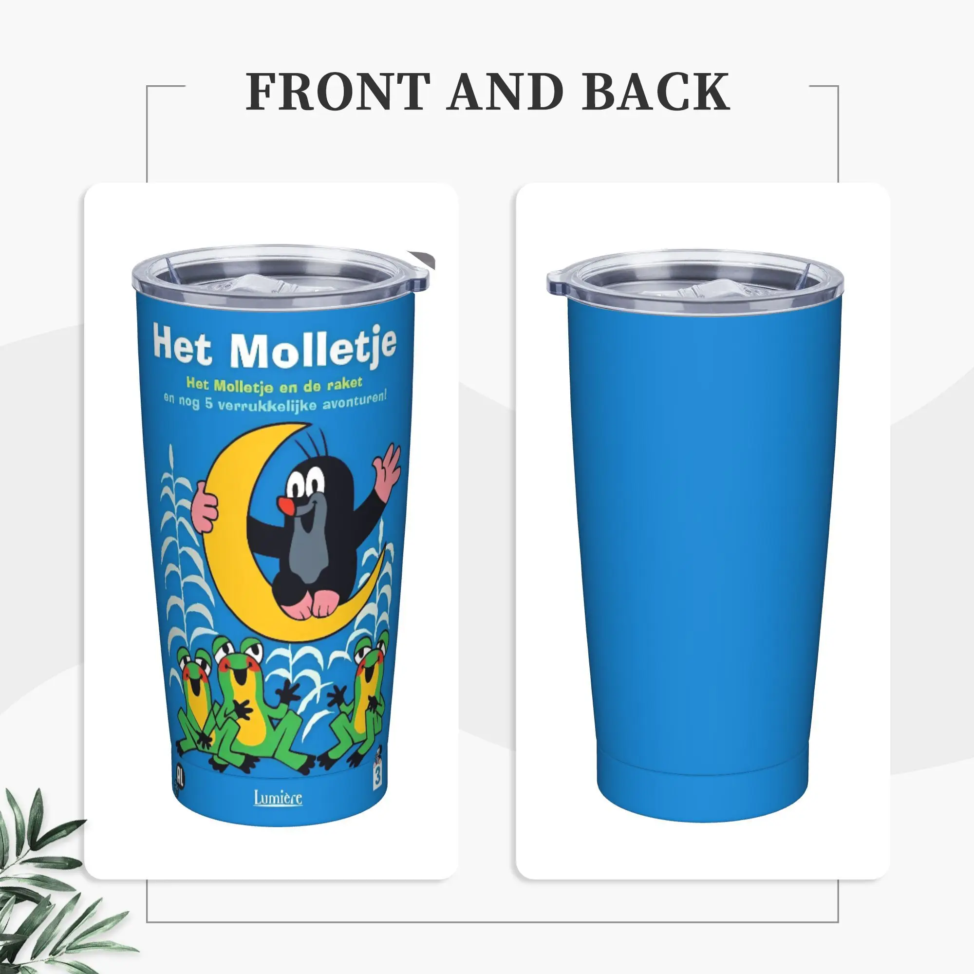 

Stainless Steel Tumbler The Little Mole Car Mugs With Straws Travelist Cold and Hot Water Bottle Keep Heat Large Coffee Mug