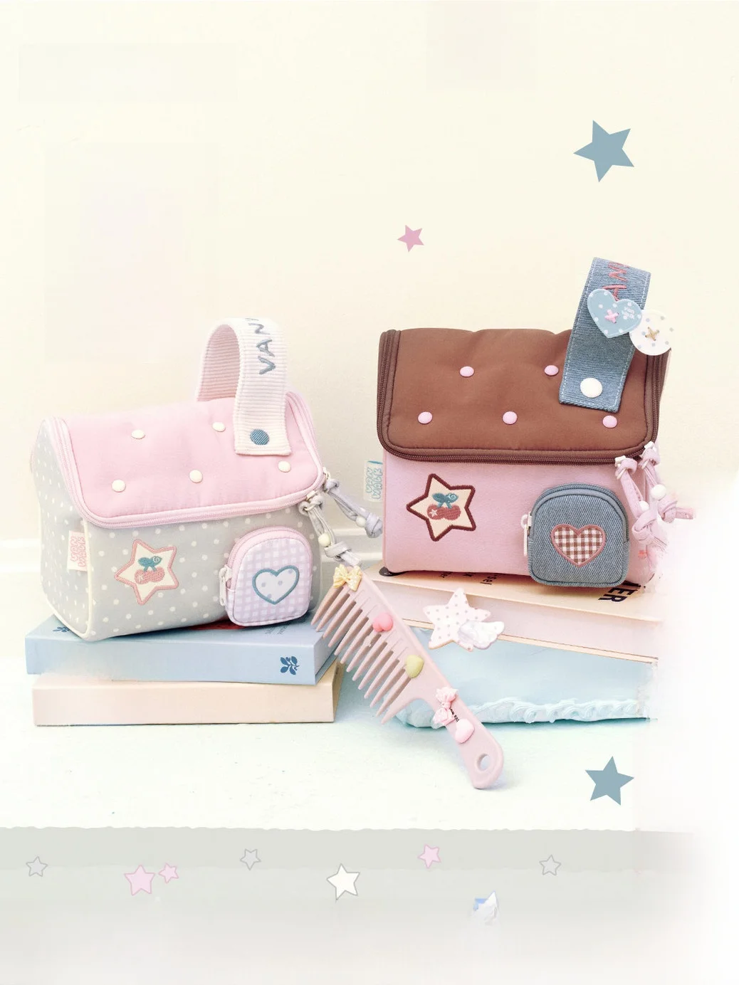 VANWALK Bolsa de Cosméticos de Viaje, Diseño de Casita Linda, Bolsa de Almacenamiento de Artículos de Aseo Personal para Niña...