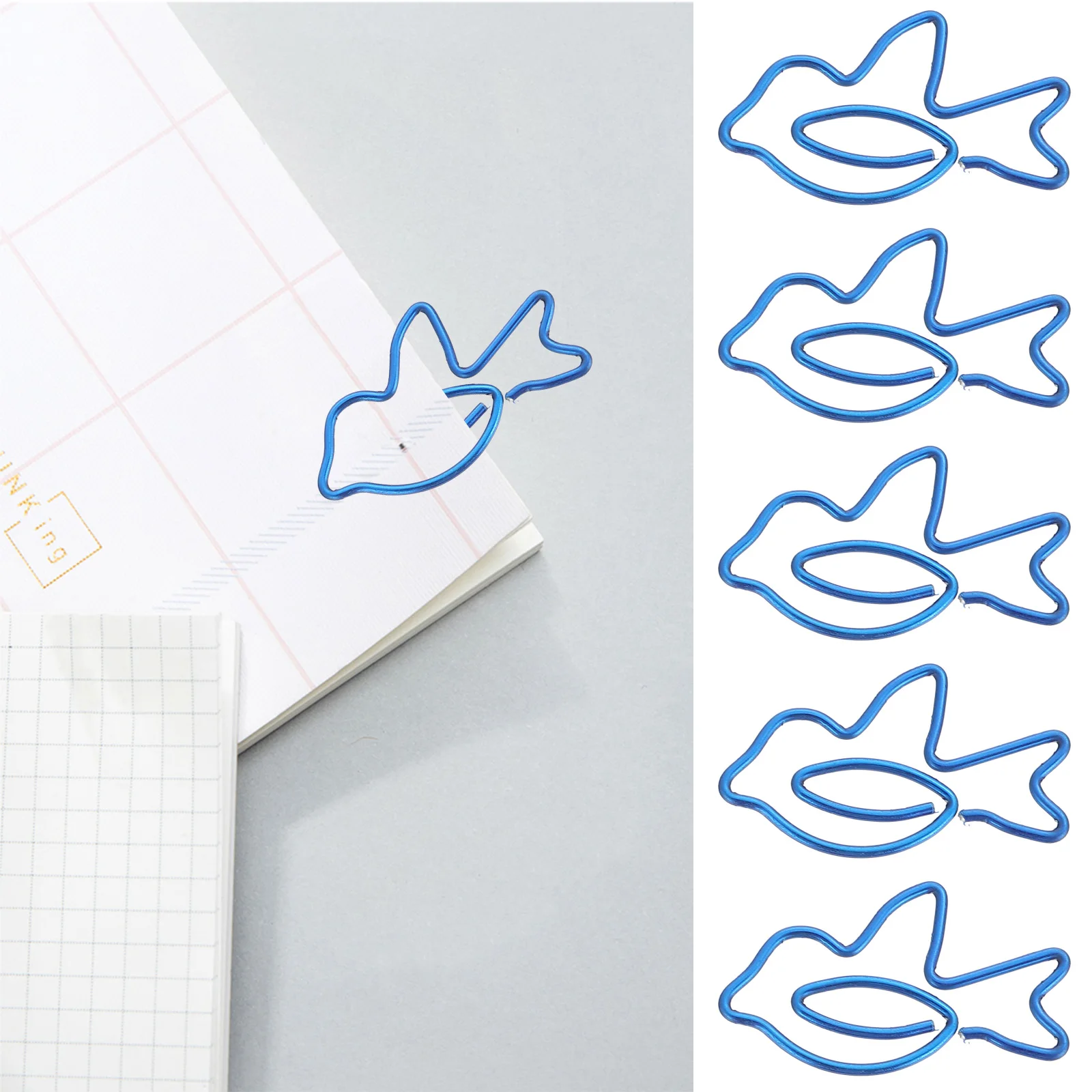 

30pcs Bird Shaped Paper Clips Blue Cartoon Birds Design Strong Metal Office Supplies Home School Decorative Bookmarks Party Gift