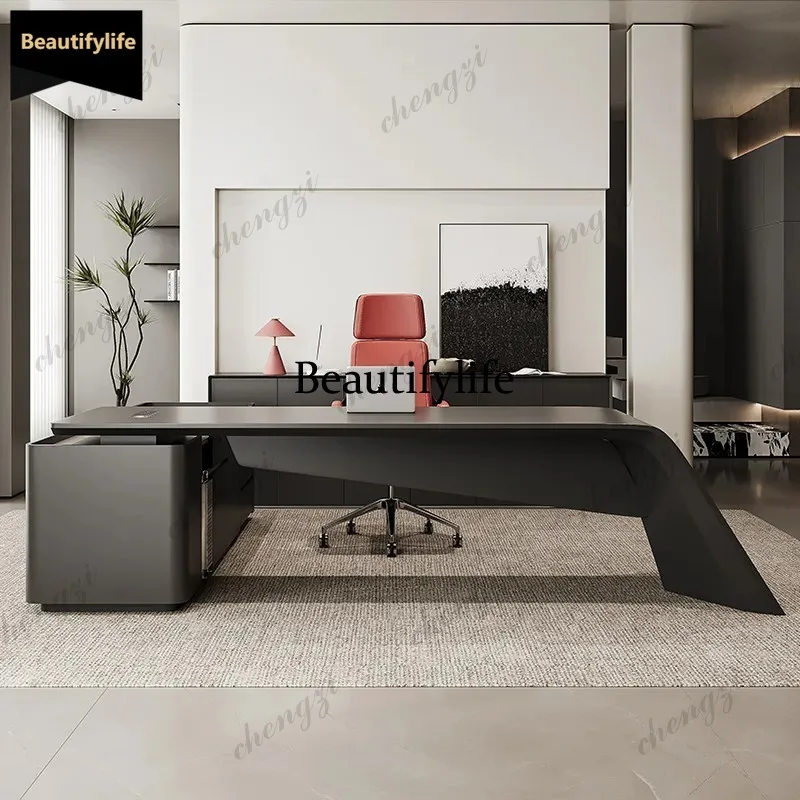 D80 220 240 260 280 300 320 340cm multi-functional baking paint Computer desk With side cabinet escritorio office furniture