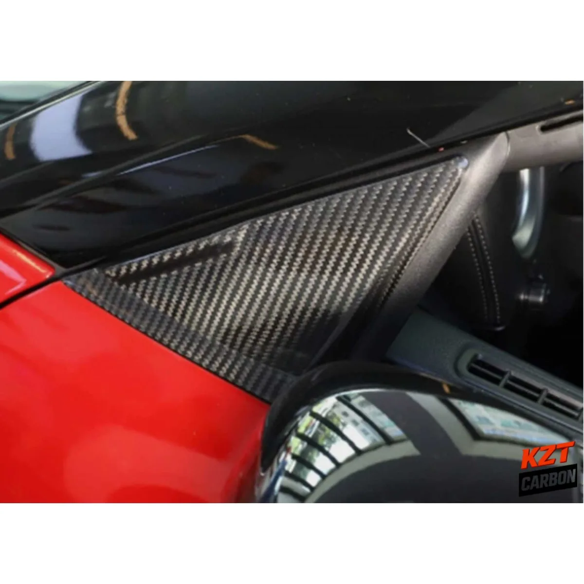 For Nissan GTR R35 (07-16) Dry Carbon OE Style Interior A-Pillar Triangle Panel