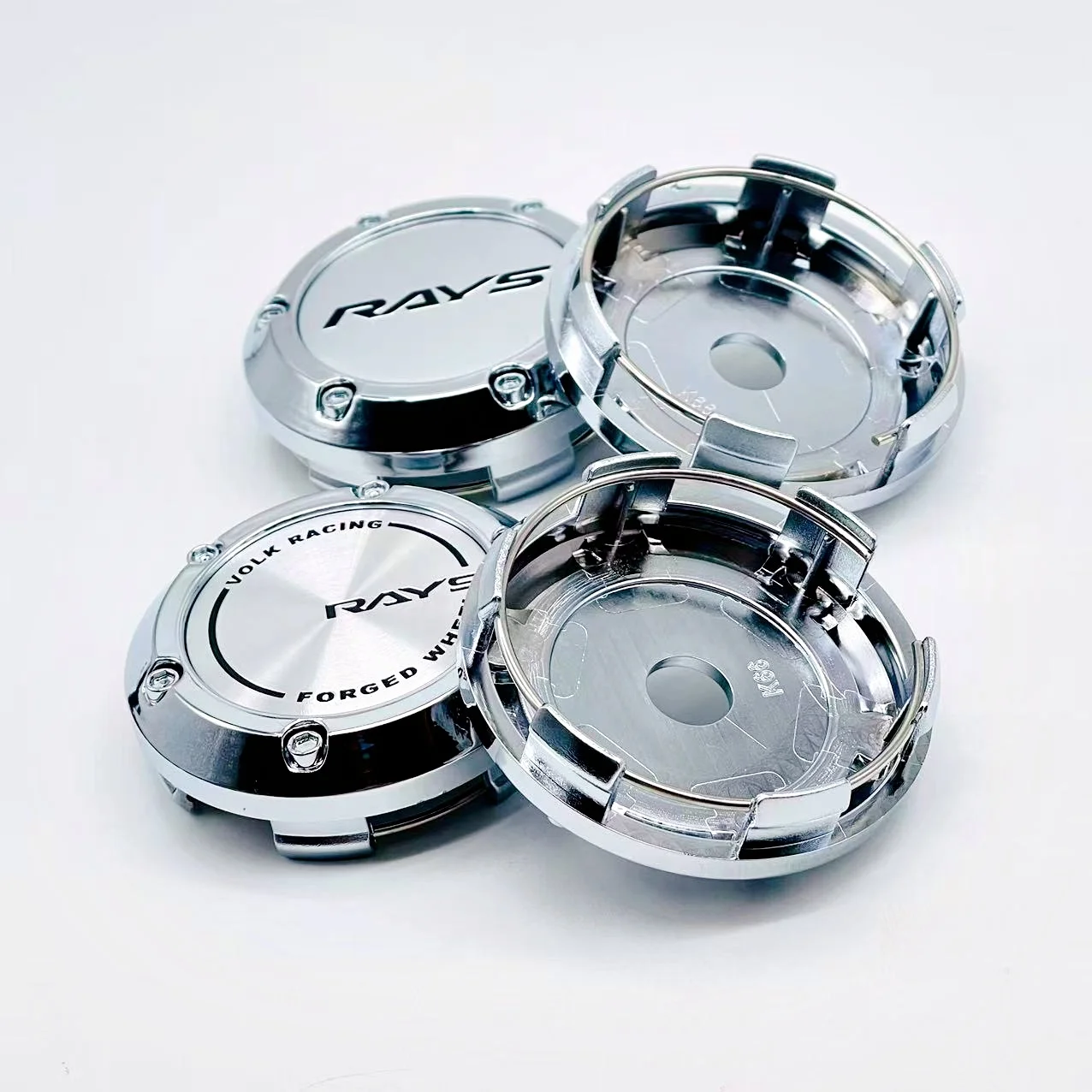 4PCS/lot 3D 66MM RAYS Car Wheel Center Hub Caps Car Emblem Badge Logo Wheel Center Cap Label Car Styling Accessories
