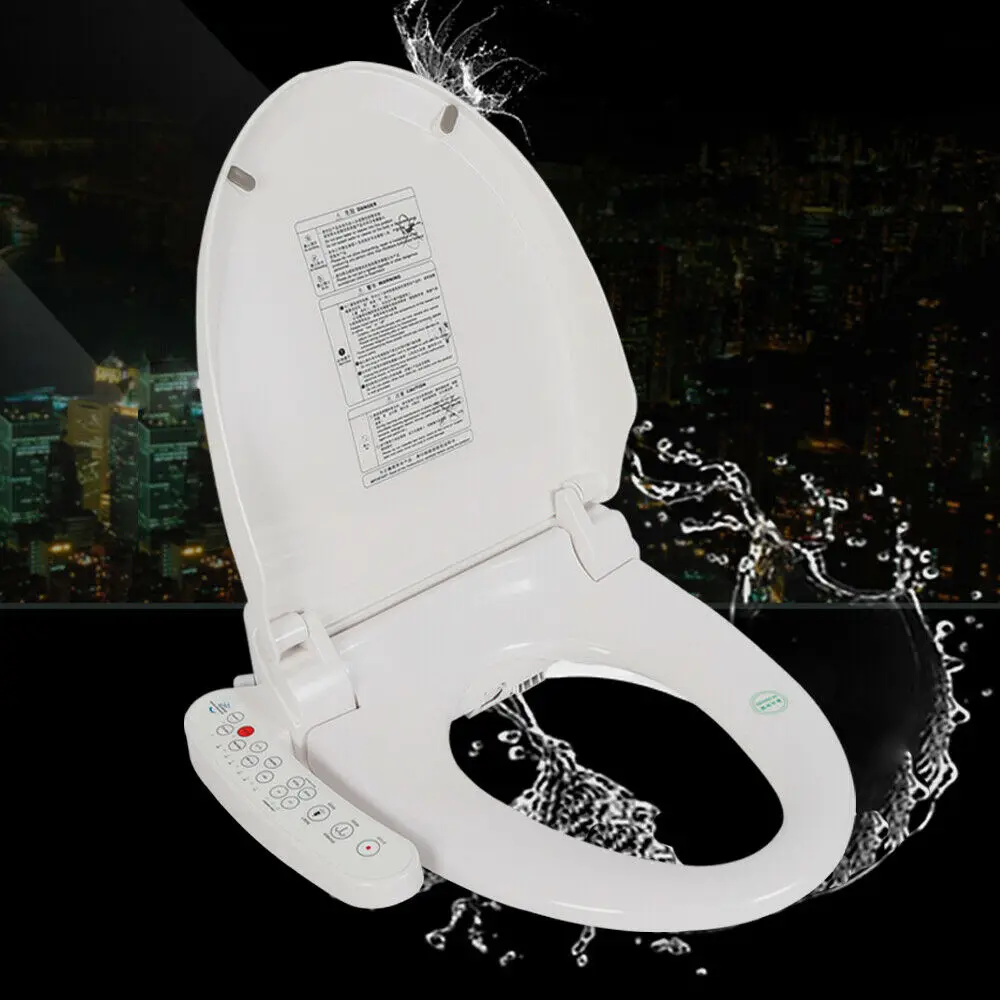 YIYIBYUS Electric Smart Toilet Shower Toilet Seat Automatic Self-Cleaning Nozzles Heated Bidet Toilet Seat