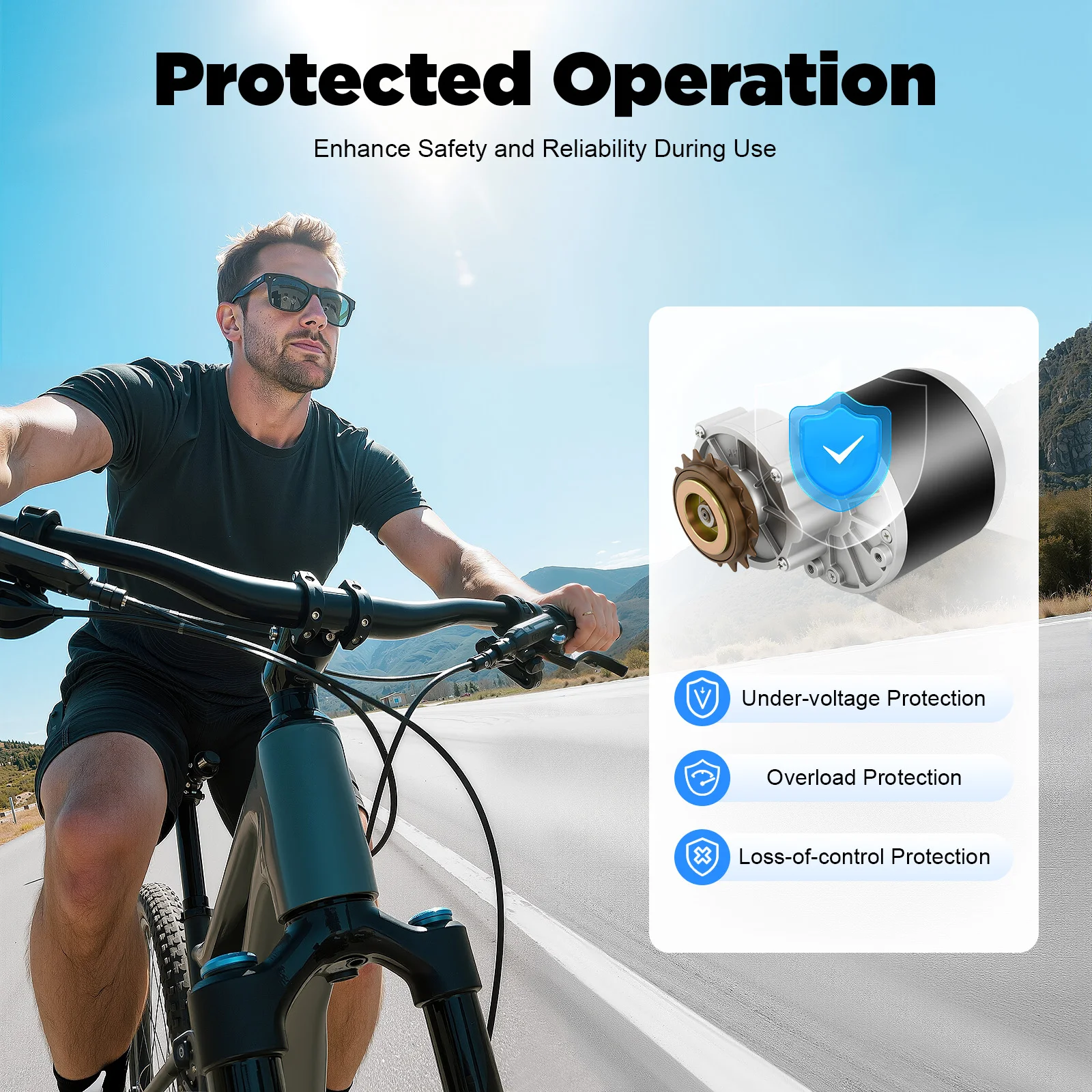 Kit de Motor de accionamiento lateral izquierdo para bicicleta eléctrica con acelerador de pulgar de 36V y 350W, Kit de conversión de bicicleta de montaña, con controlador, cadena