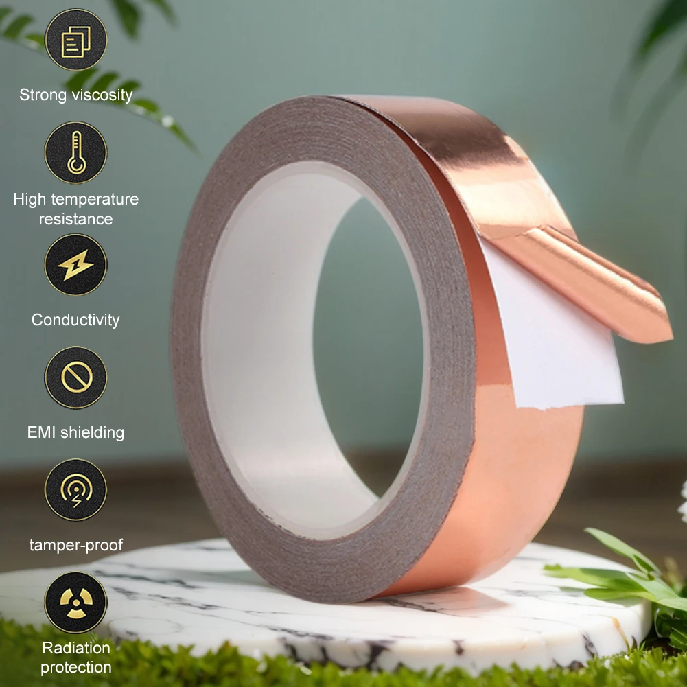 

Self-Adhesive Snail Repellent Copper Tape Against Snails 30/50/70mm Copper Snail Tape EMI Copper Foil Tape for Raised Bed Plants