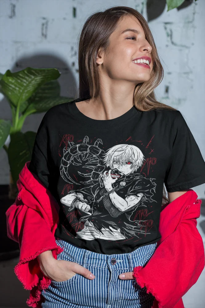 Tokyo Ghoul T-Shirt Ken Kaneki T-Shirt Japanaise Manga Anime Tshirt Tee All Size