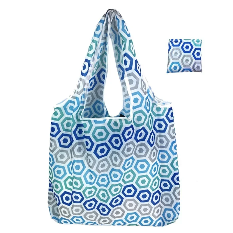 Shopping Bags Fashion Portable Various Prints And Large Capacity Convenient Nylon Easy To Fold Package Travel Essential