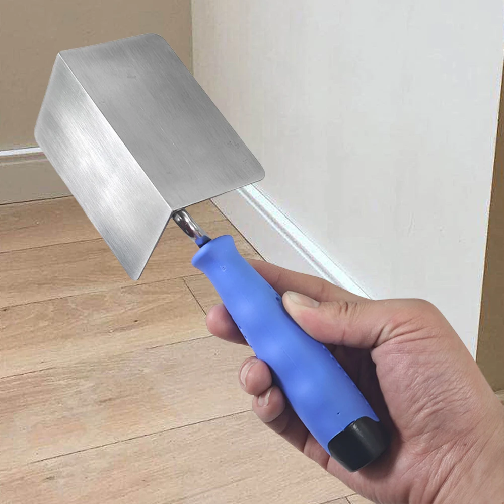 Stainless Steel Drywall Corner Trowel with Soft Grip Handle Drywall Trowel Corner Drywall Tool for Smoothing and Shaping Corners