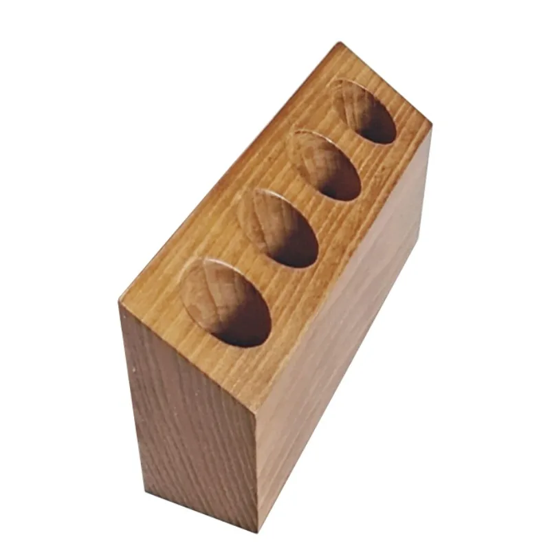 Wood Block Base Glass Test Tube Planter Hydroponic Plant Stand Breeding Station Test Tube Vase Stand for Tabletop and Wall