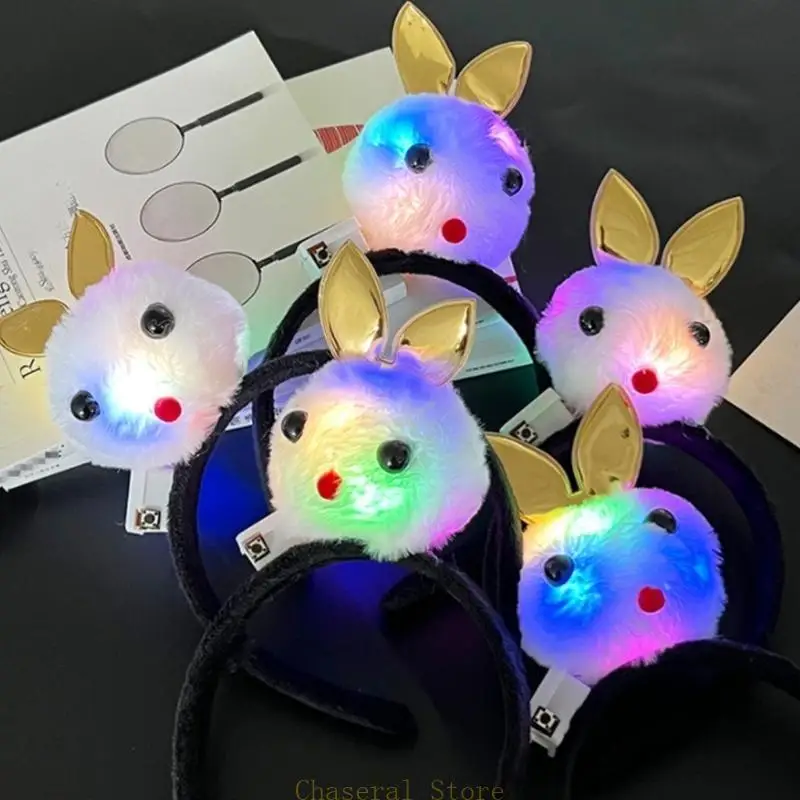 

E7ce 10pcs кроличьи волосы с подручкой для волос светодиод