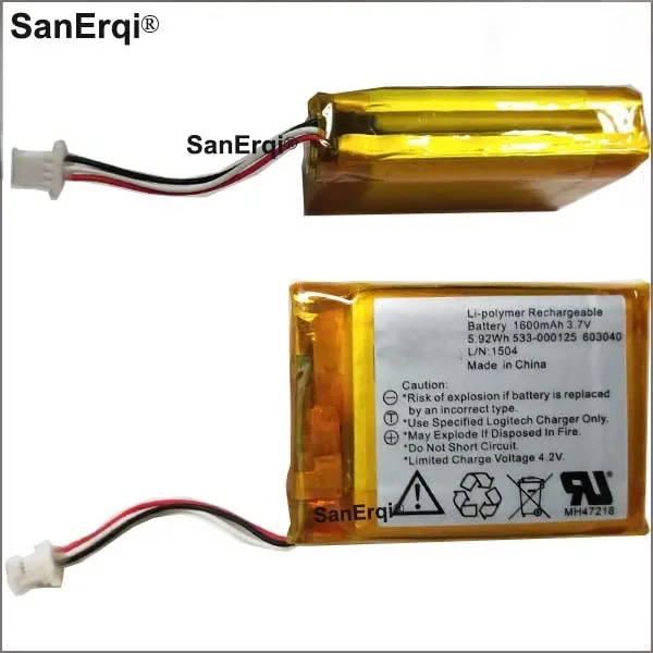 1600mAh battery 533-000125 603040 for Logi tech Battery L/N:1504