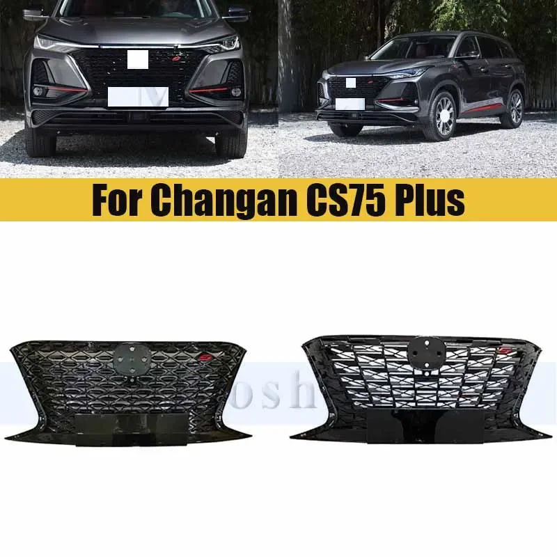 

Front Radiator Chrome Grille For Changan CS75 Plus 2020-2022 Bumper Grill Mask Medium Net Racing Grills Auto Grille