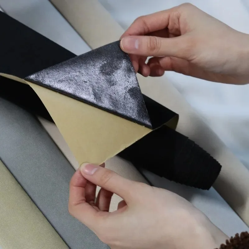 Plaid Mesh Cloth Interior Upholstery Self-Adhesive Car Headliner Fabric Renovation Repair Ceiling Car Roof Lining Replacement