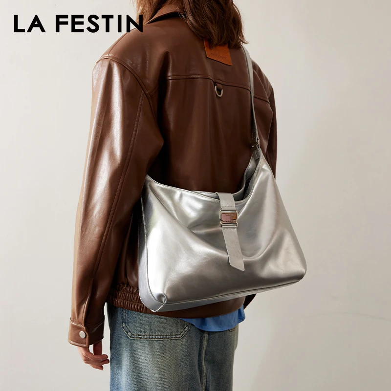 Imagem -06 - Festin-grande Bolsa de Ombro Crossbody para Mulheres Mensageiro de Couro Original para Senhoras Bolsala Y2k Novo 2023 la