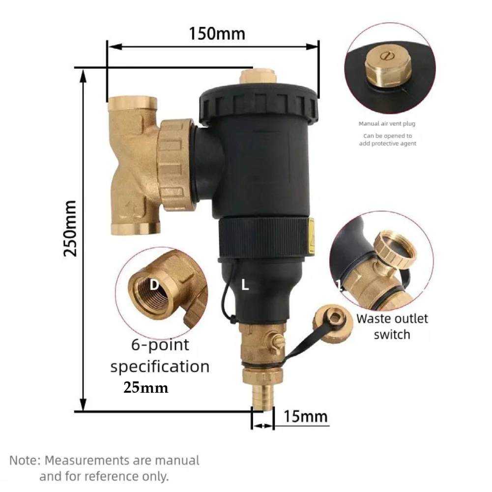 Magnetic Filter Boiler Sludge Separator DN20-DN32 Female Male Threaded Connection For Central Water Heating System