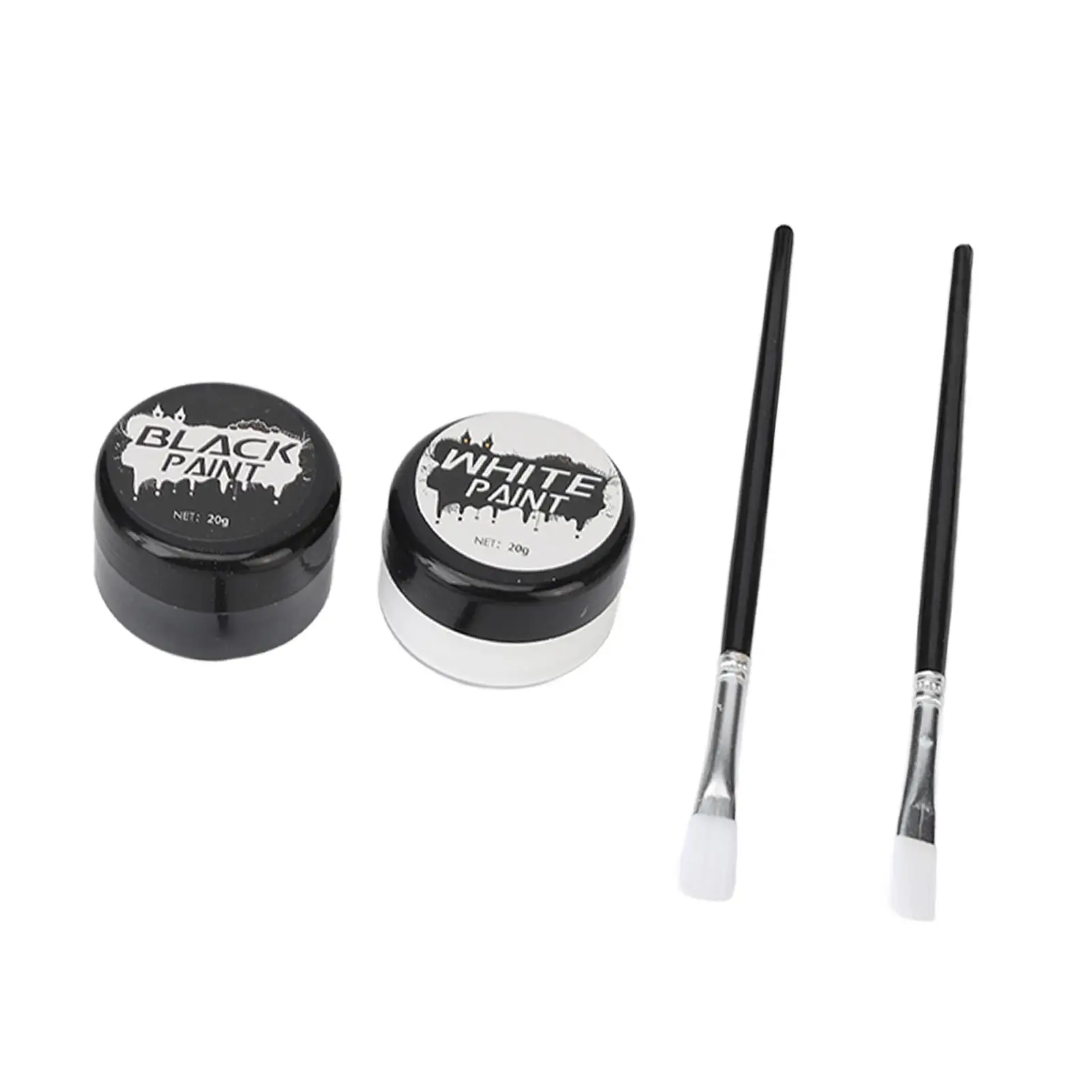 High Coverage Face Paint Kit - Vibrant Color for Cosplay, Safe & Long Lasting Black & White for makeup