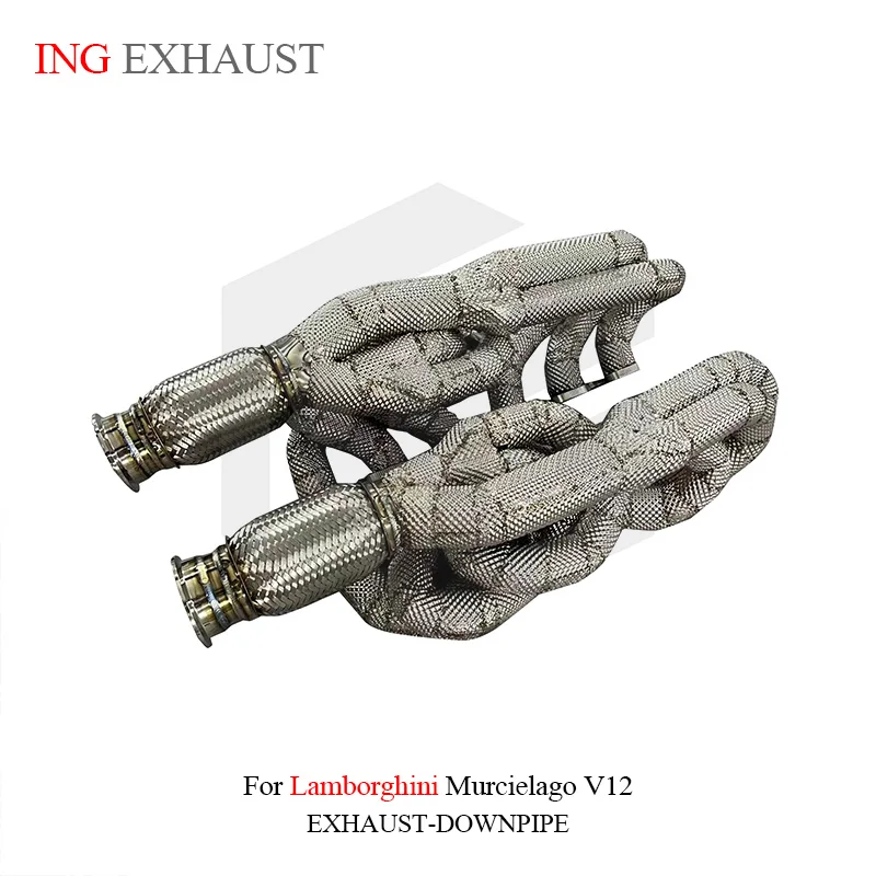 ING Exhaust Header Ss304 Manifold for Lamborghini Murcielago LP640 V12 6.5L Heat Shield Vehicle Converter Performance System