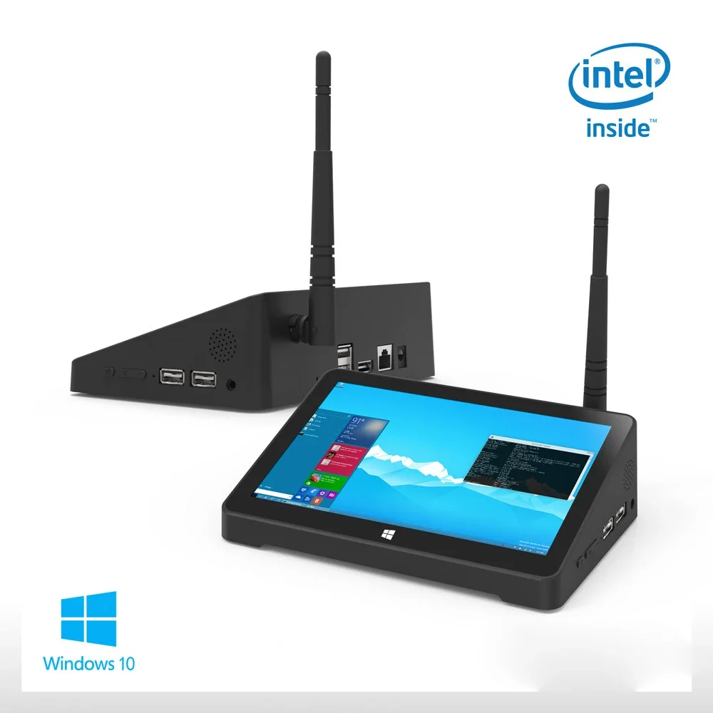 Tudo em um tablet pc windows 10 computador desktop mini pos win10 f2 7 "tela de toque intel 4gb ram wifi intel hdmi caixa mídia