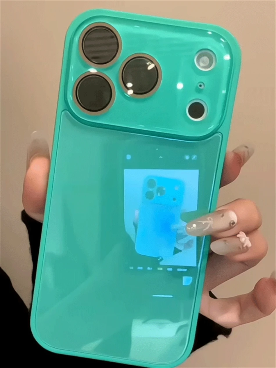 Luxuriöse Kamera-Schutzhülle aus gehärtetem Glas in Bonbonfarben für iPhone 15 16 17 18 Pro Max, stoßfest, weicher Rahmen, glatte harte Abdeckung – Detail 5