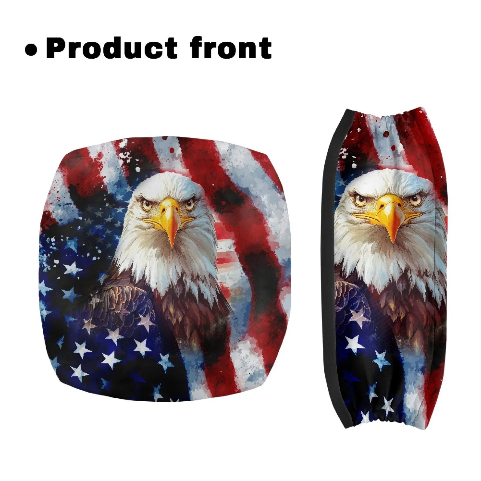 Coloranimal Bald Eagle US Flag 2PCS Walker Seat Cover Adjustable Rollator Decorations for Ladies