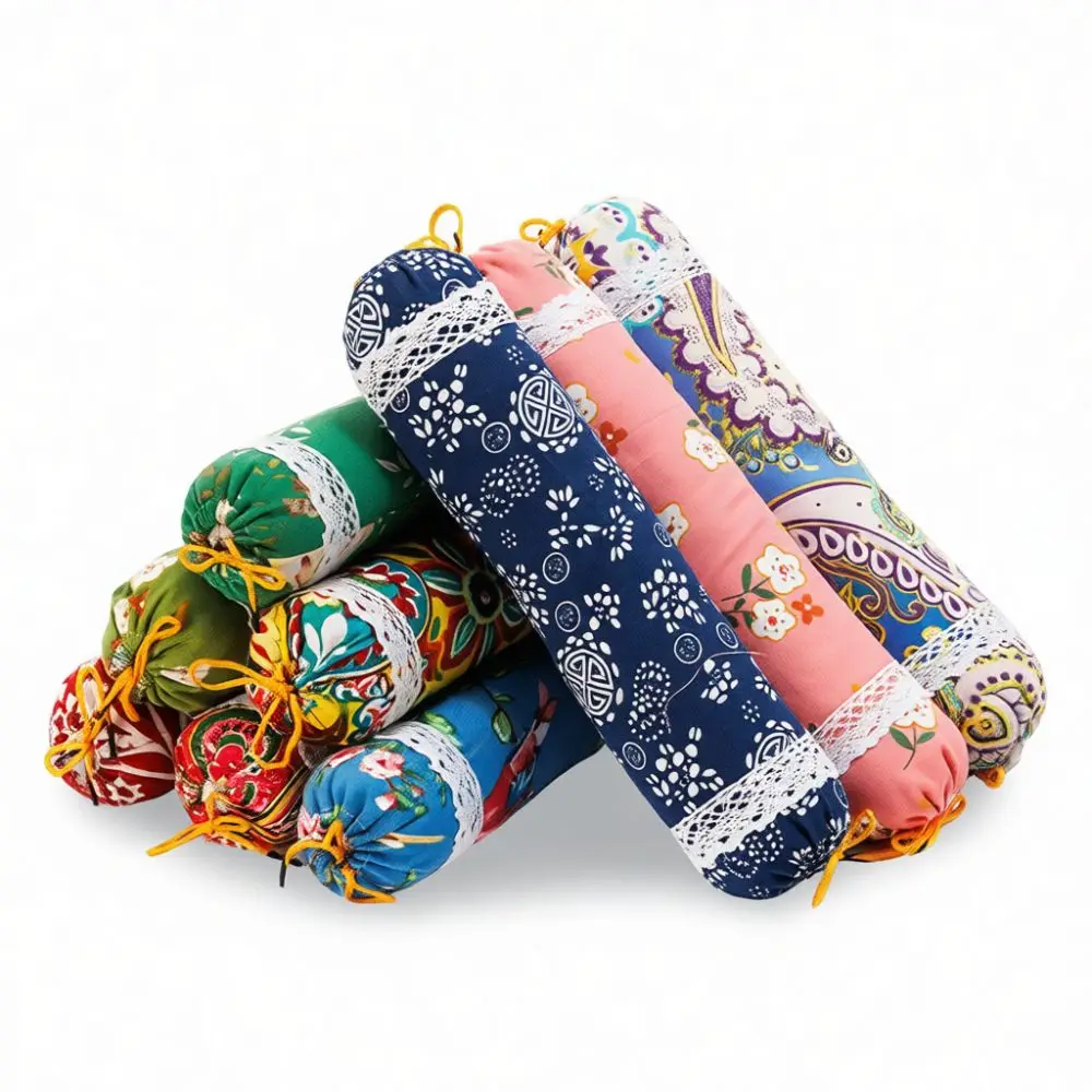 Herbal Wormwood Cylinder Pillow DIY Kit Neck Pain Relief Cervical Support Traditional Fabric Massage Health Care Bedding