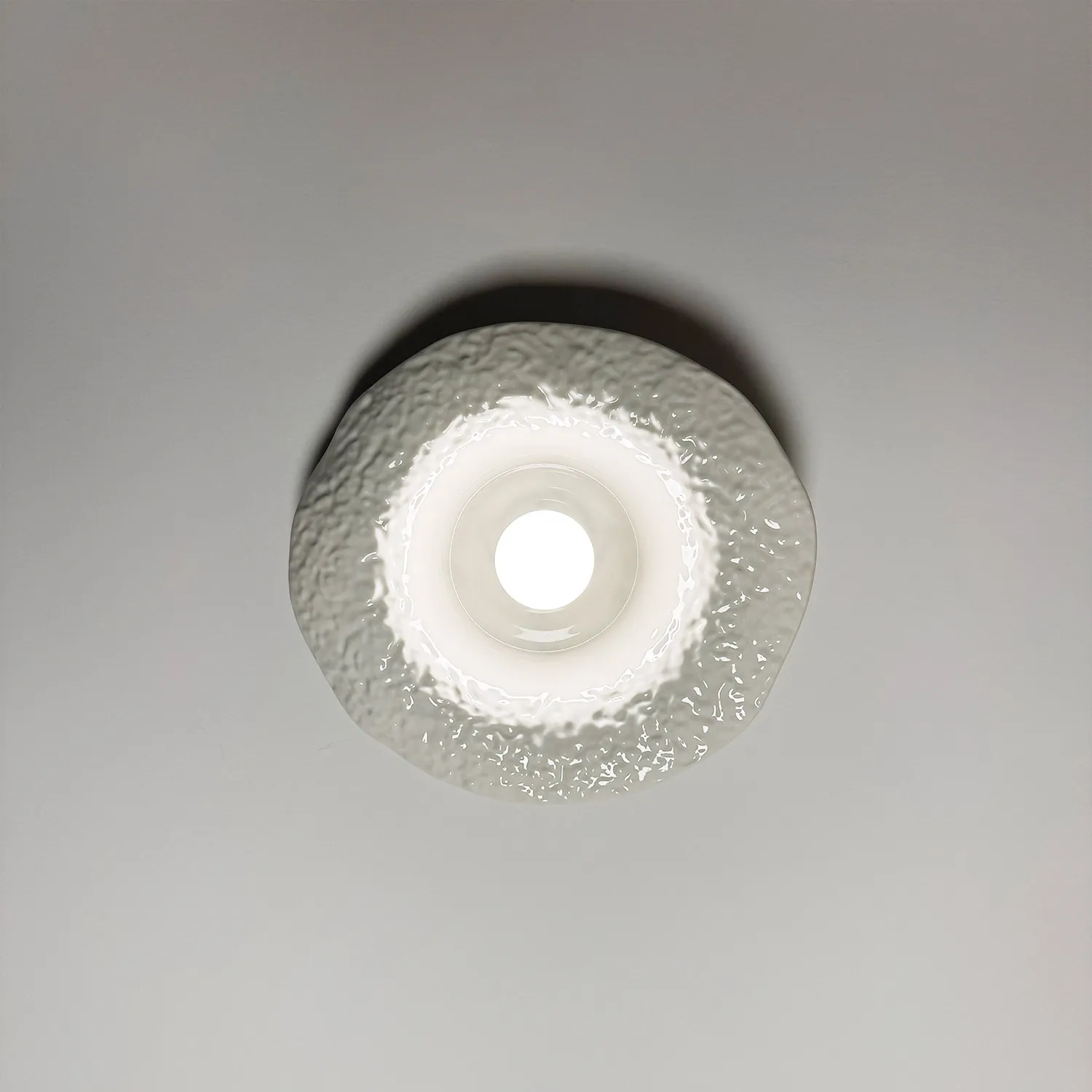 Texture ceramic straw hat ceiling light foyer decorative light creative cream style tube light personalized spotlight