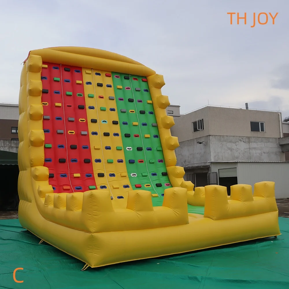 屋外用インフレータブルクライミングスポーツゲーム、大人と子供向けの商業用インフレータブルロッククライミングウォール