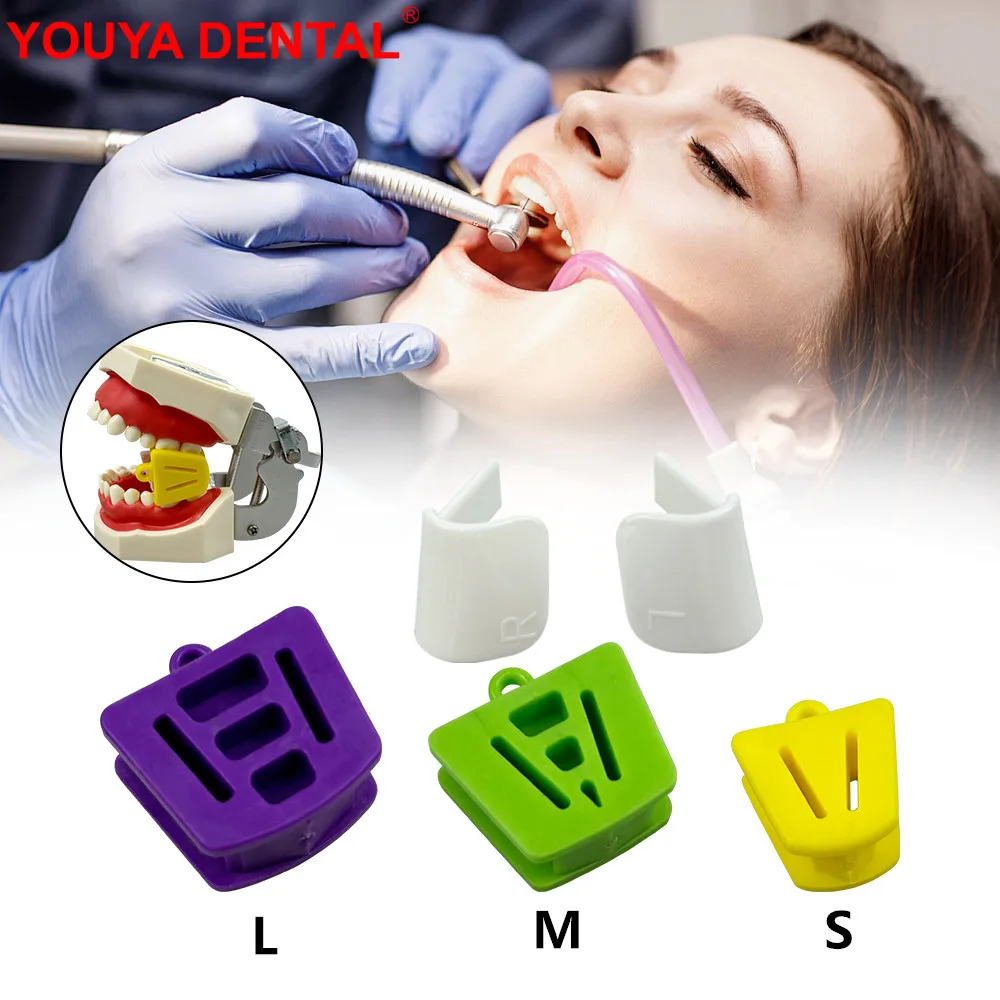 Dental Mouth Opener Intraoral Silicone Occlusal Pad S/M/L With Tongue Blocking Plate Teeth Prop Bite Retractor Dentist Materials