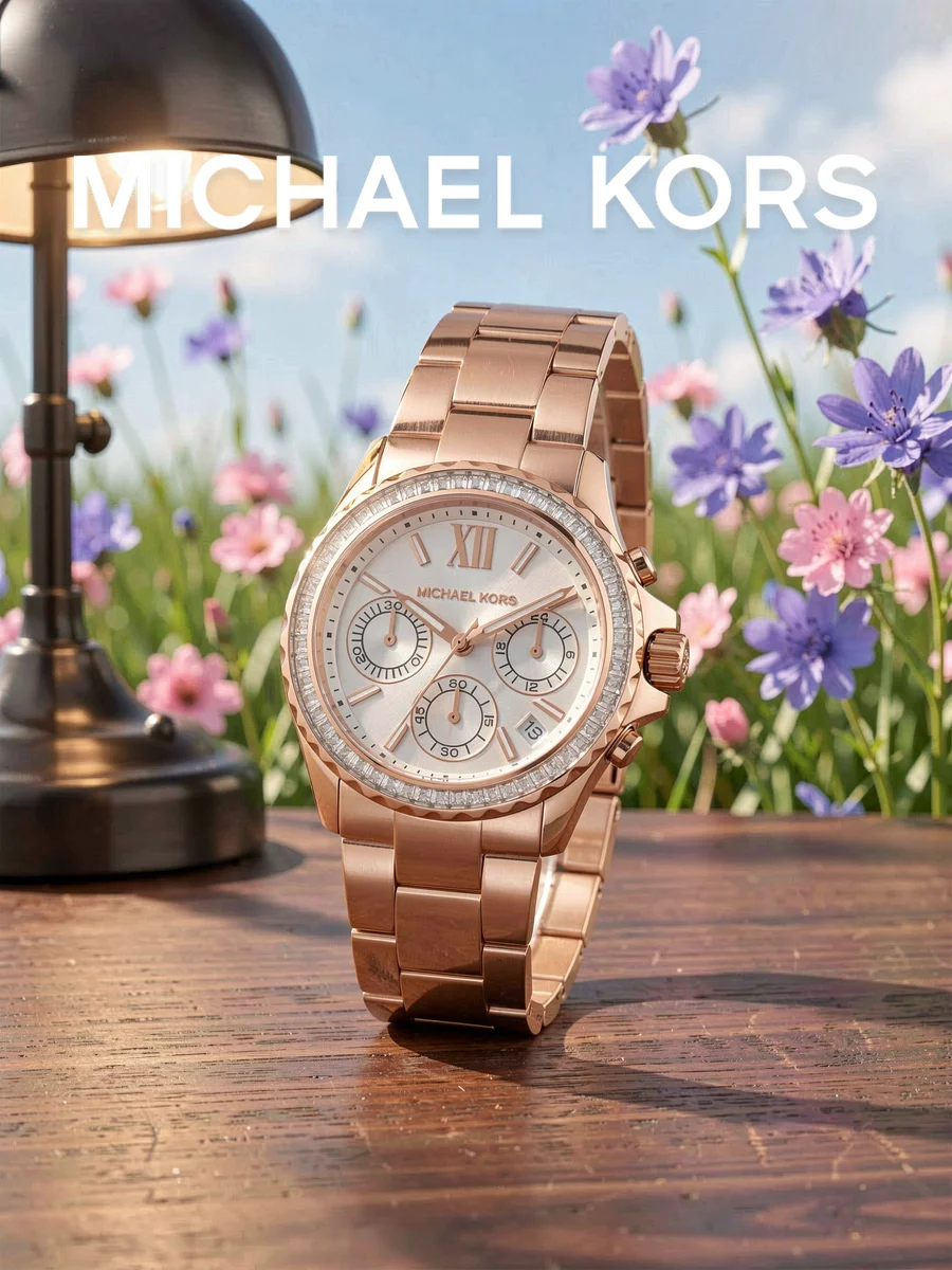 Women's Watch Rose Gold Steel Bracelet Fluted Crystal Bezel Roman Silver Dial Timepiece Bold Feminine Accessory for Daily