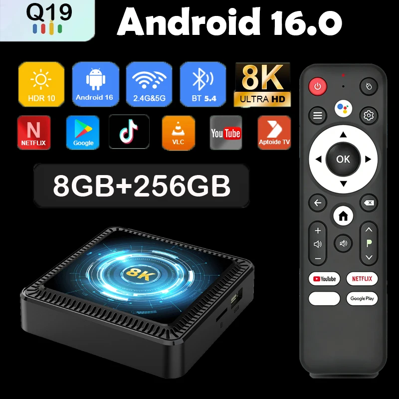Android 16 Smart TV Box 2026 Q19 Allwinner H618 32/64/128/25