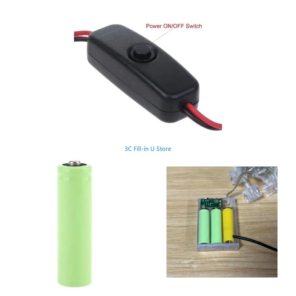 G8TA 1 Set AA Battery Eliminators Cable Cord with Switches for 4.5V Powered LED Light