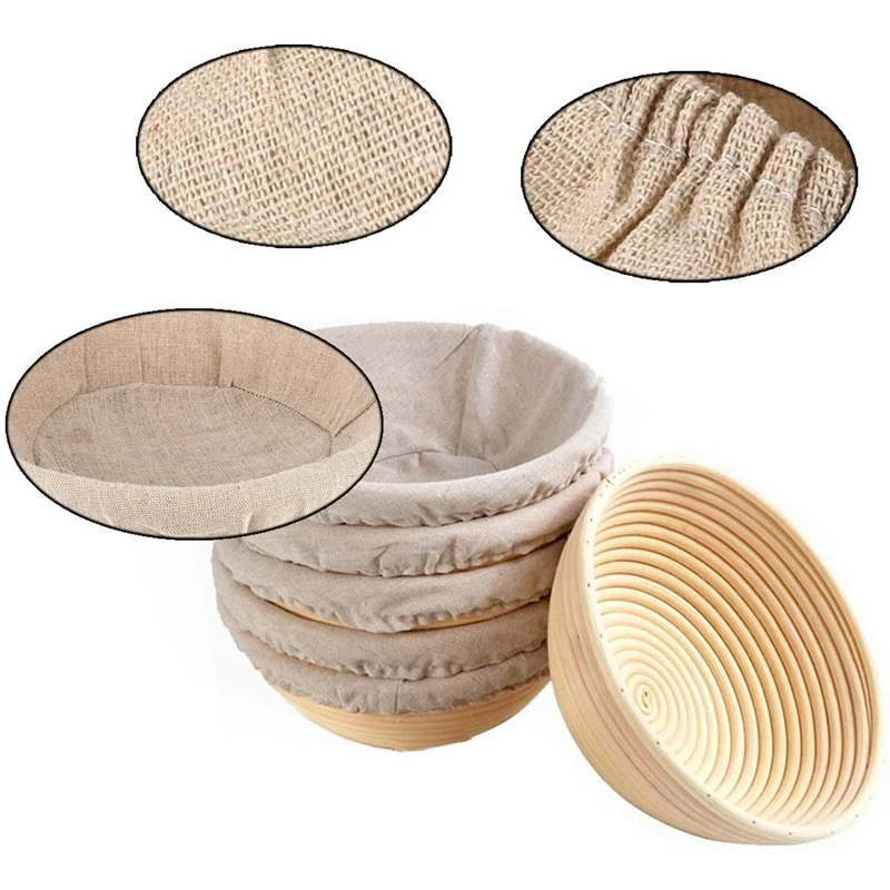 VEHO-7Packs 8 Inch Round Bread Proofing Basket Cloth, Liner Sourdough Banneton Proofing Baskets Cloth For Dough Rising Baking