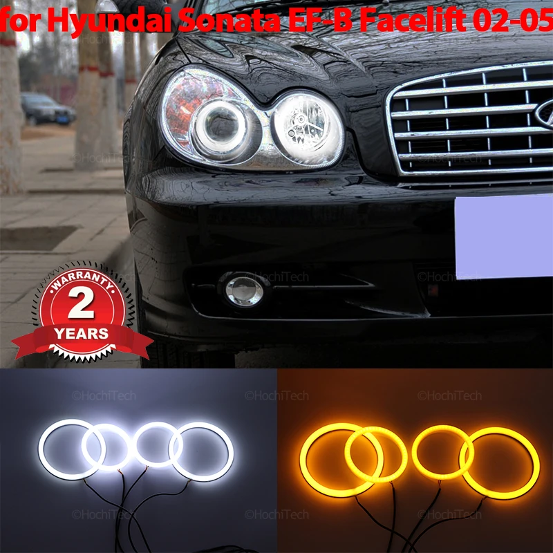 

Turn Signal Switchback White Yellow Halo Ring Angel Eyes Cotton LED Light Rings for Hyundai Sonata EF-B Facelift 2002-2005