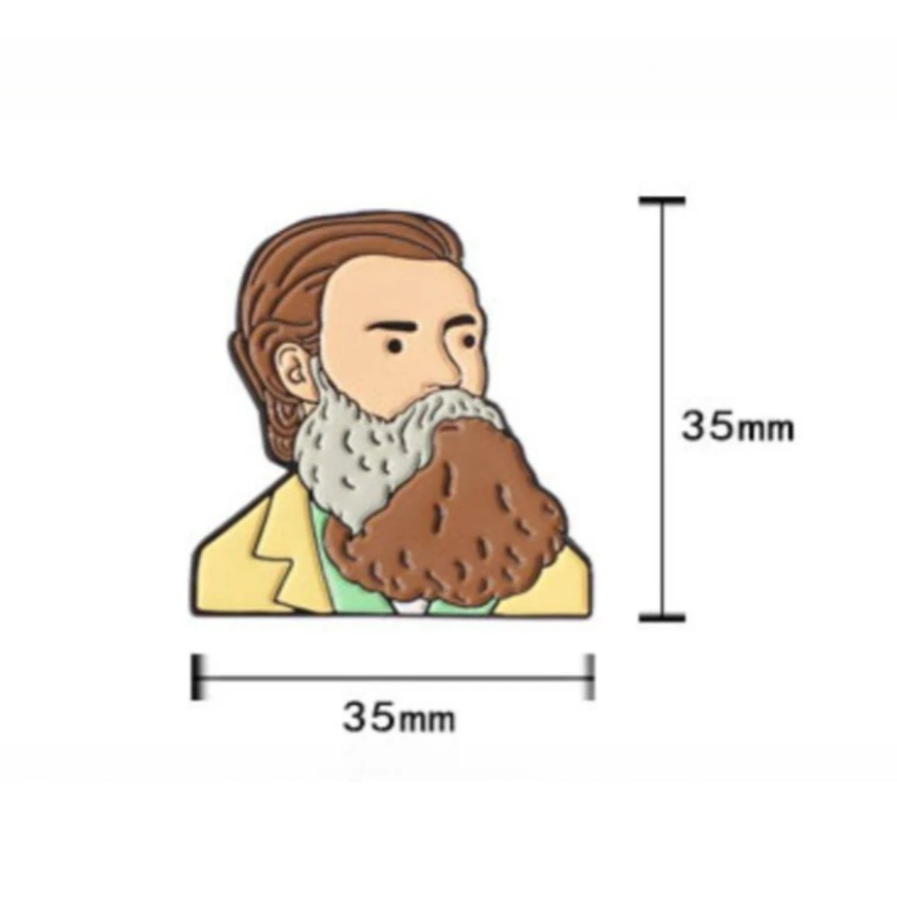 Engels Philosopher Badge Brooch Accessories Decoration Craft Pin Badge Gift for Men and Women