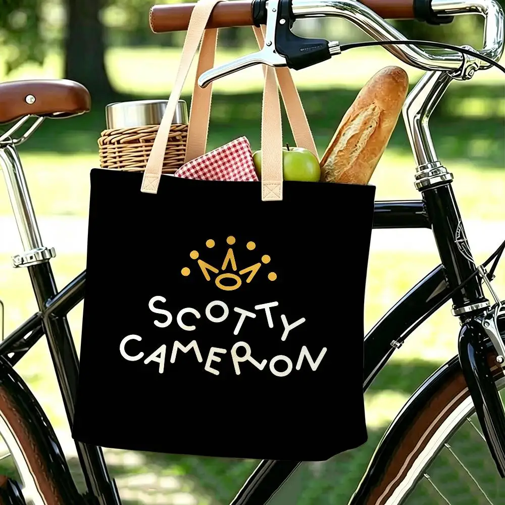 Marke S-Scotty C-Cameron Logo Mode Damen Baumwolle Polyester Tragetasche Große Kapazität Geschenke Reißverschluss Für den täglichen Einkauf – Detail 5