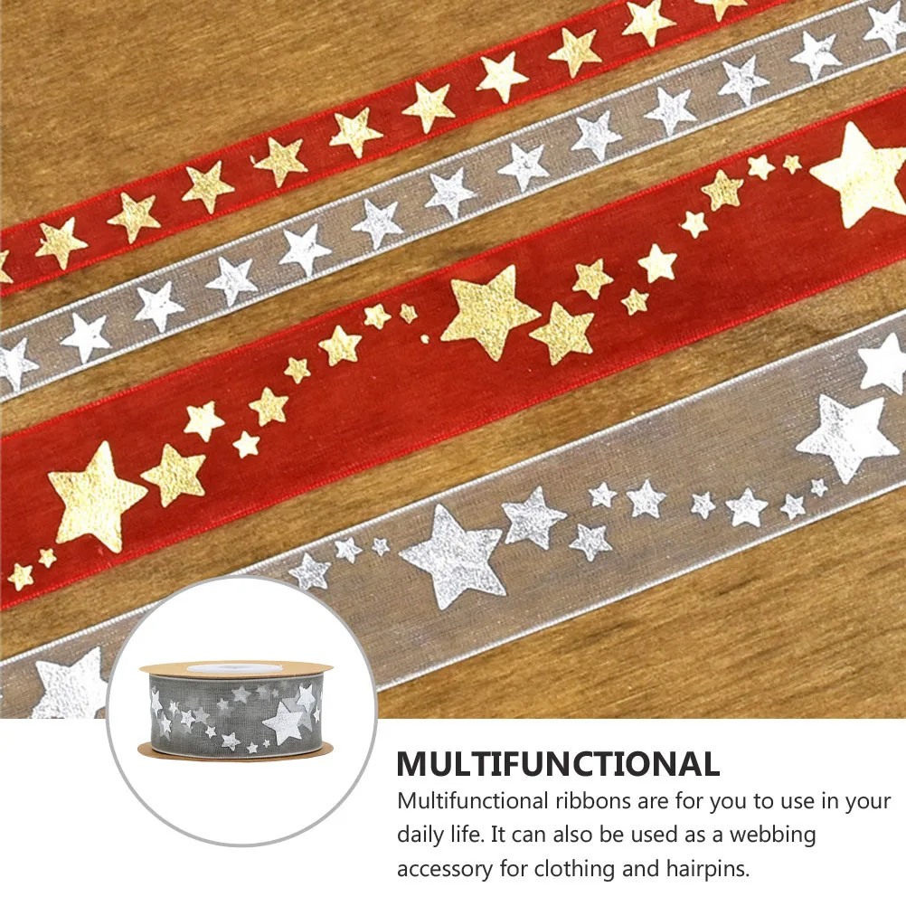 

Decoration Gold-stitched Ribbon Gift Ribbons for Crafts Christmas Bronzing Wrapping