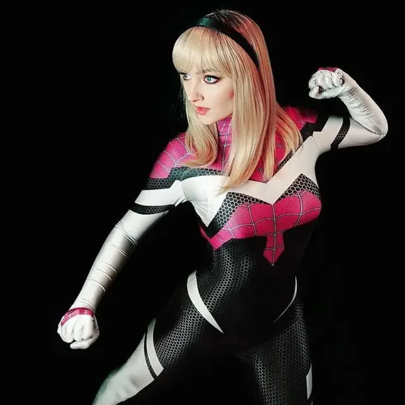 Adults  Ghost Spider 2099 Spiderman cosplay Costumes Zentai Suit Halloween Jumpsuits Female Girls Woman Superhero Bodysuit