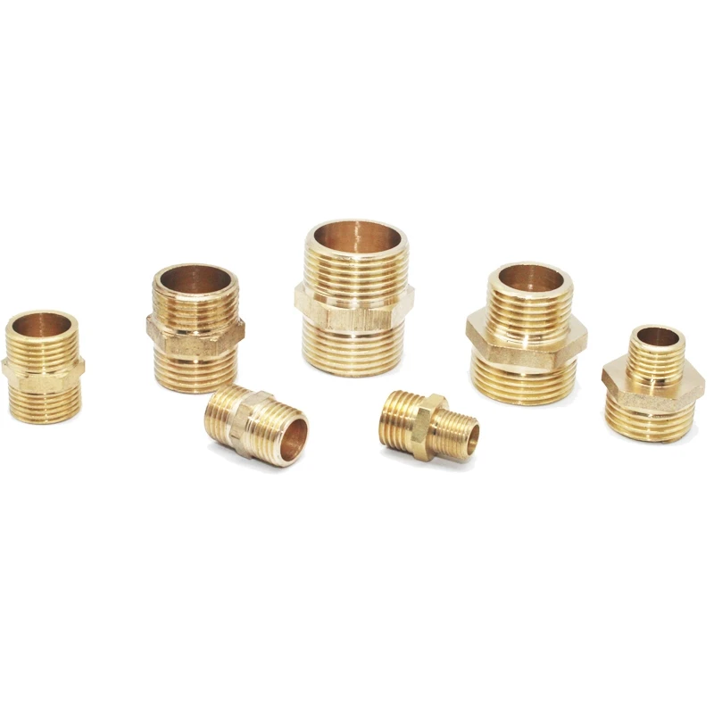 Brass 1/8 1/4 3/8 1/2 3/4 Female to Male Threaded Hex Bushing Reducer Copper Pipe Fitting Water Gas Adapter Coupler Connector