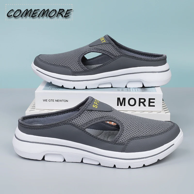 Summer Slip on Mesh Half Shoes for Men Women;s Sports Slippers Fashion Lightweight Comfortable Breathable Big Size 47 48 Outside