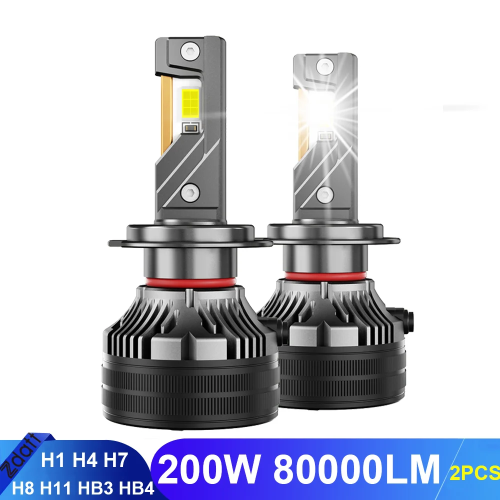 

Zdatt Bulbs H7 LED Canbus Car Headlight Super H4 H11 HB4 H1 HB3 9005 9006 H8 Led Lights 200W 80000LM 6000K 12V Auto Fog Lamp