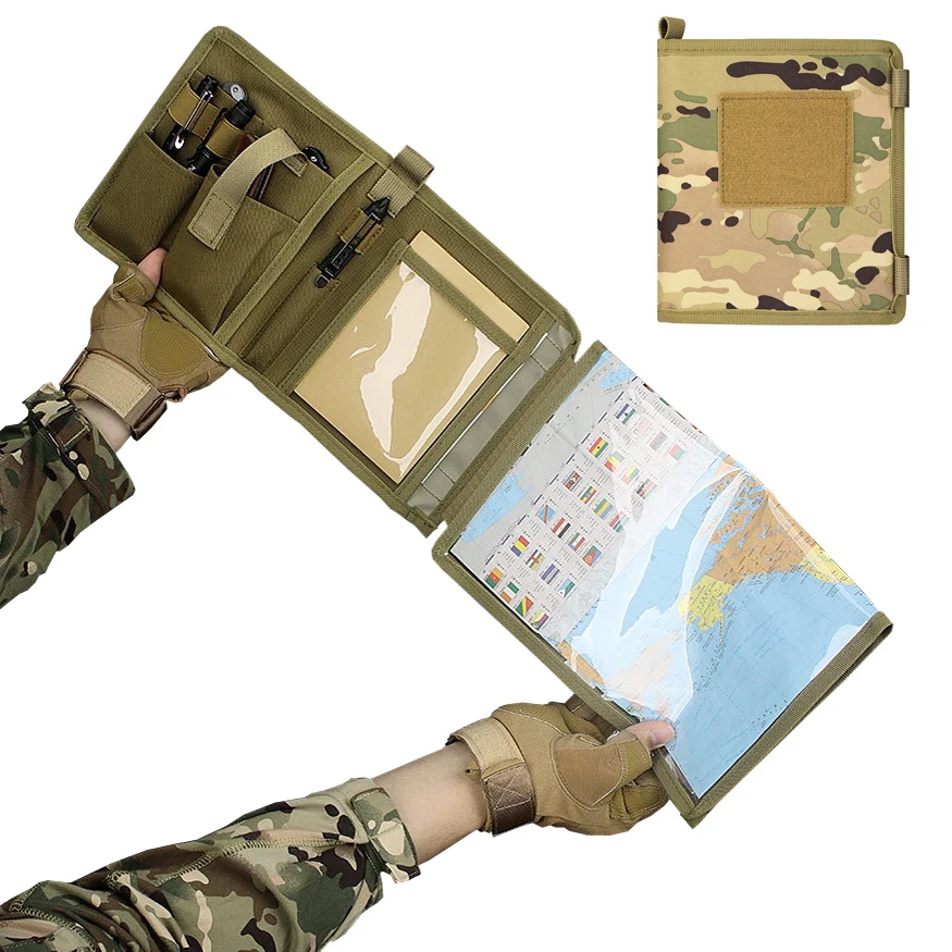 Tactical Map Case Imperméable à l’eau Multifonctionnel EDC Utility Tool Sac de rangement pour la randonnée Chasse Camping Activités de plein air